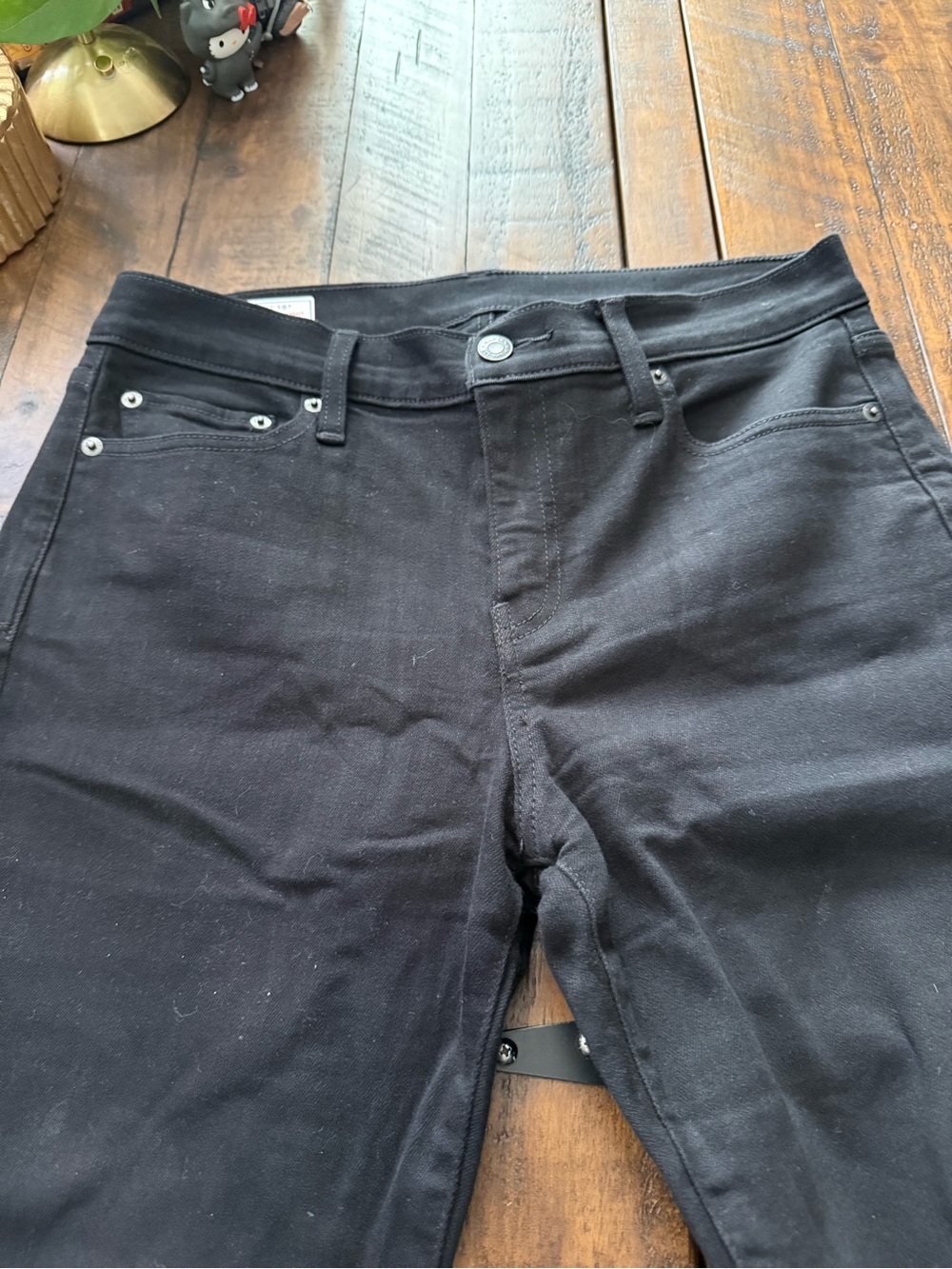 Sz 10 GAP Womens Jeans Classic Straight Mid Rise Black Denim - Picture 3 of 5